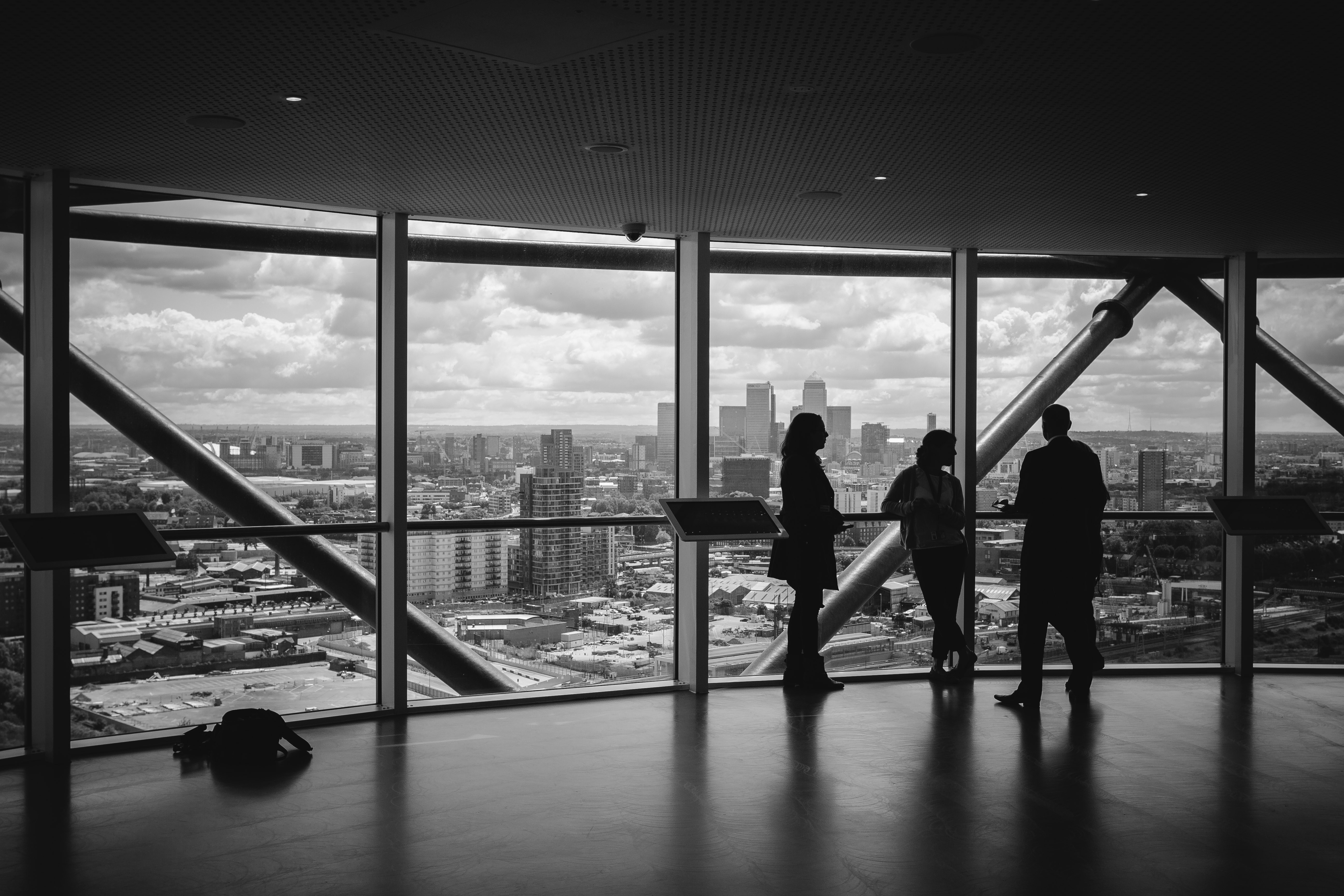 Sniper Systems team overlooking a city skyline
