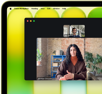 MacBook Neo, citrus color, video call onscreen, Center Stage feature keeps user centered in the frame