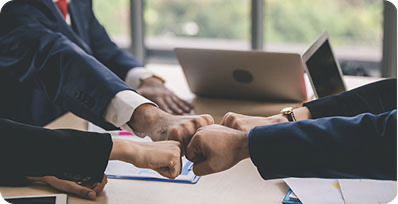 A hand under a digital projection of plus signs, symbolizing benefits.