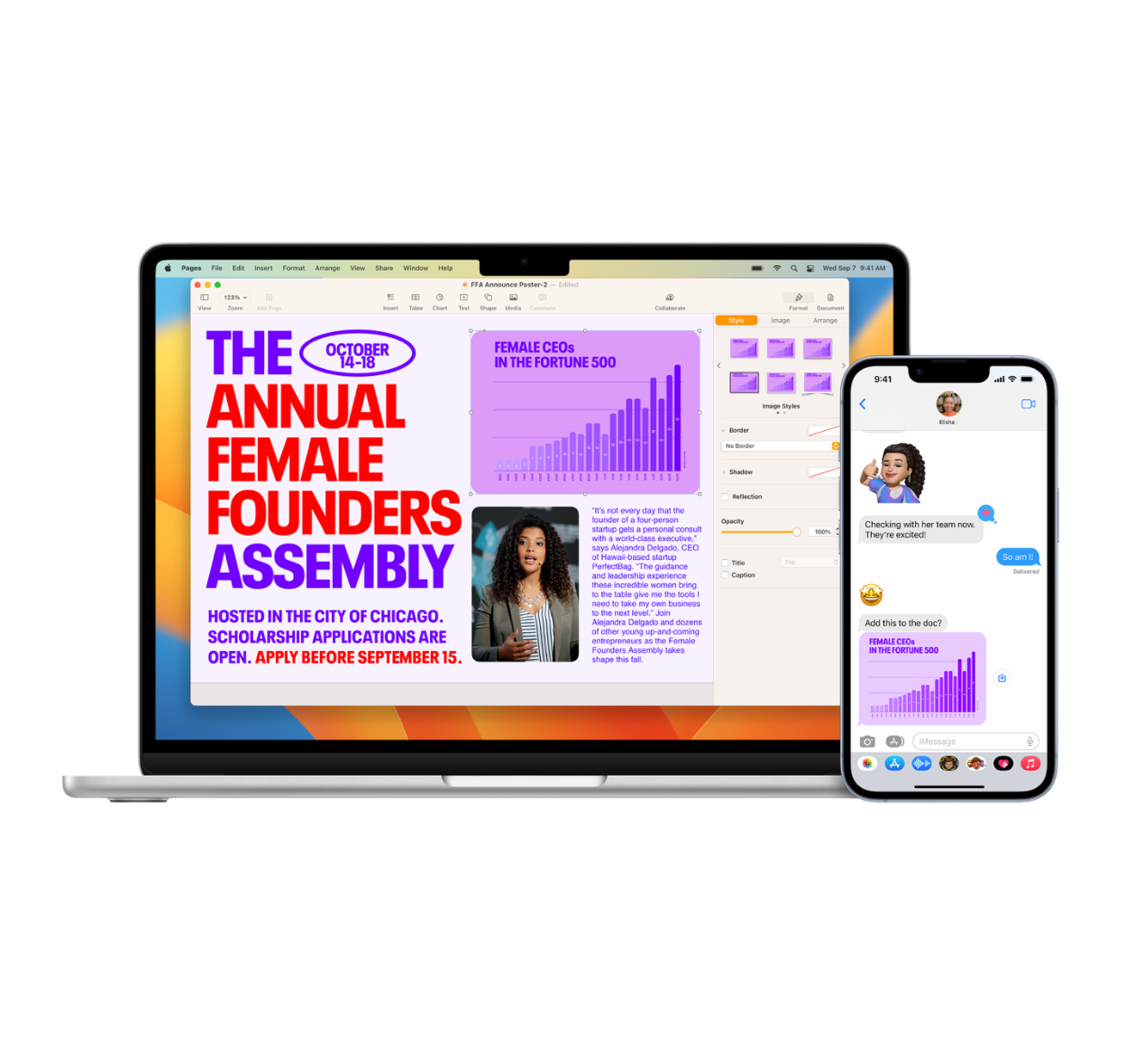 iPhone and Mac showing productivity apps